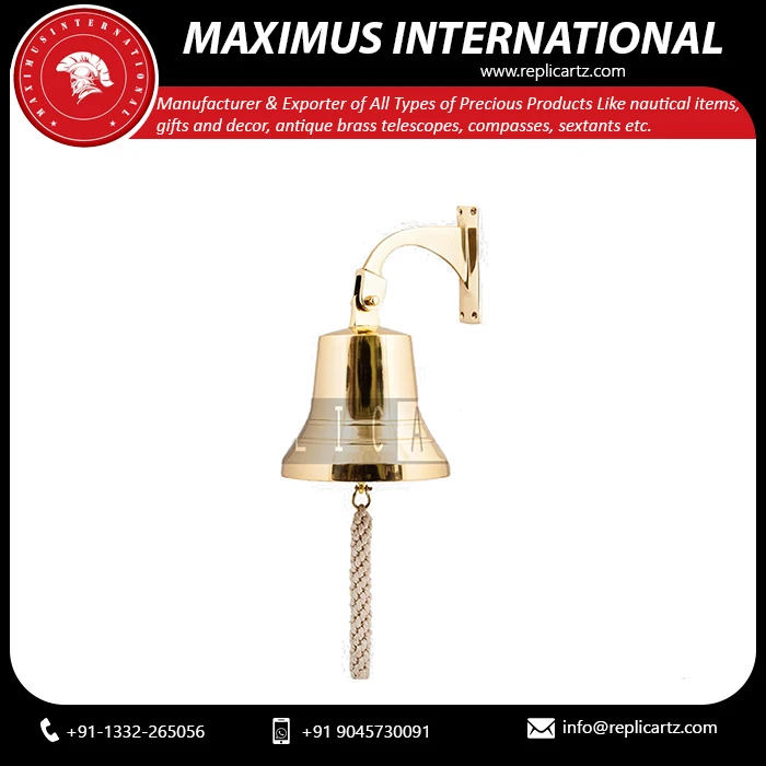 Brass Serving Nickle Bell Desk Bell for Hotel, Restaurant Reception Desk Bell for Service
