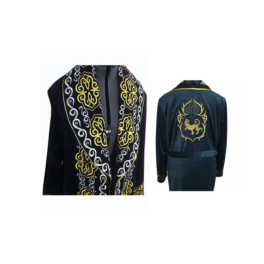 
Custom Design Chapan Embroidered Men Clothing with Edging 