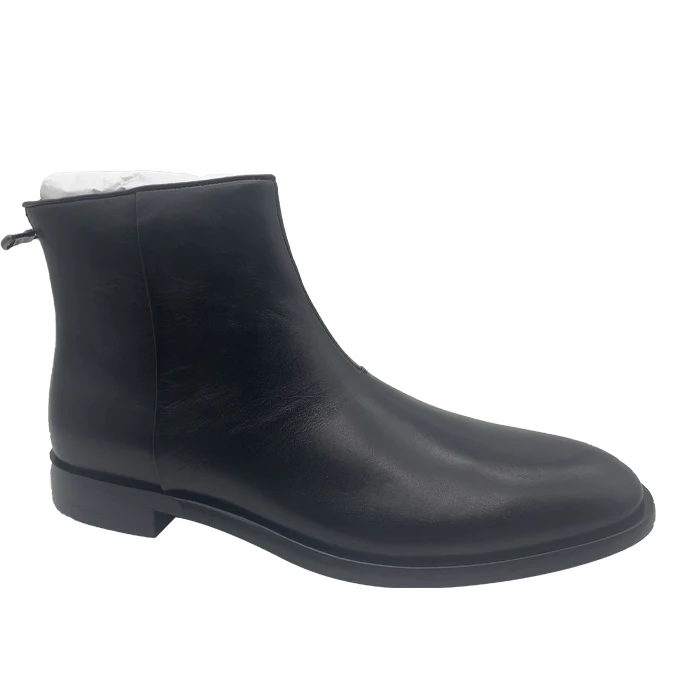 
Classic Design Luxury Style Round Shoelace Leather Plush Boots for Men Fashion Black Lace Custom 