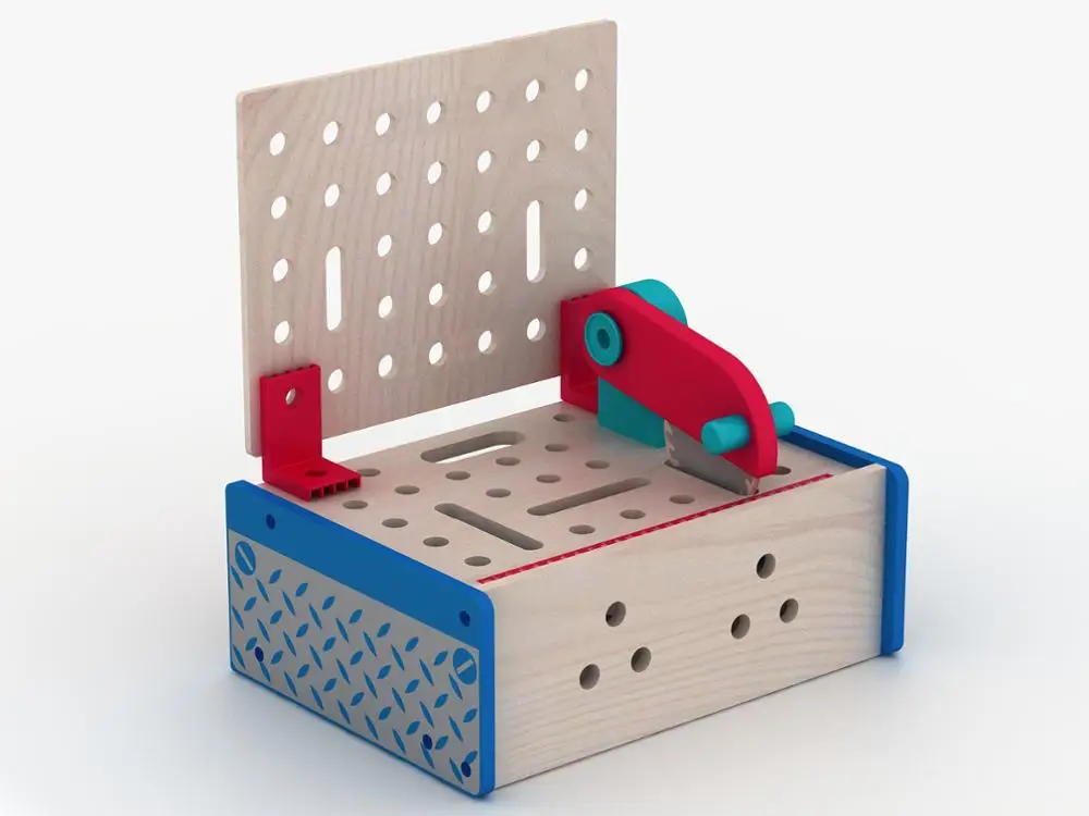 33pcs Wooden tools toy tabletop workbench pretend game