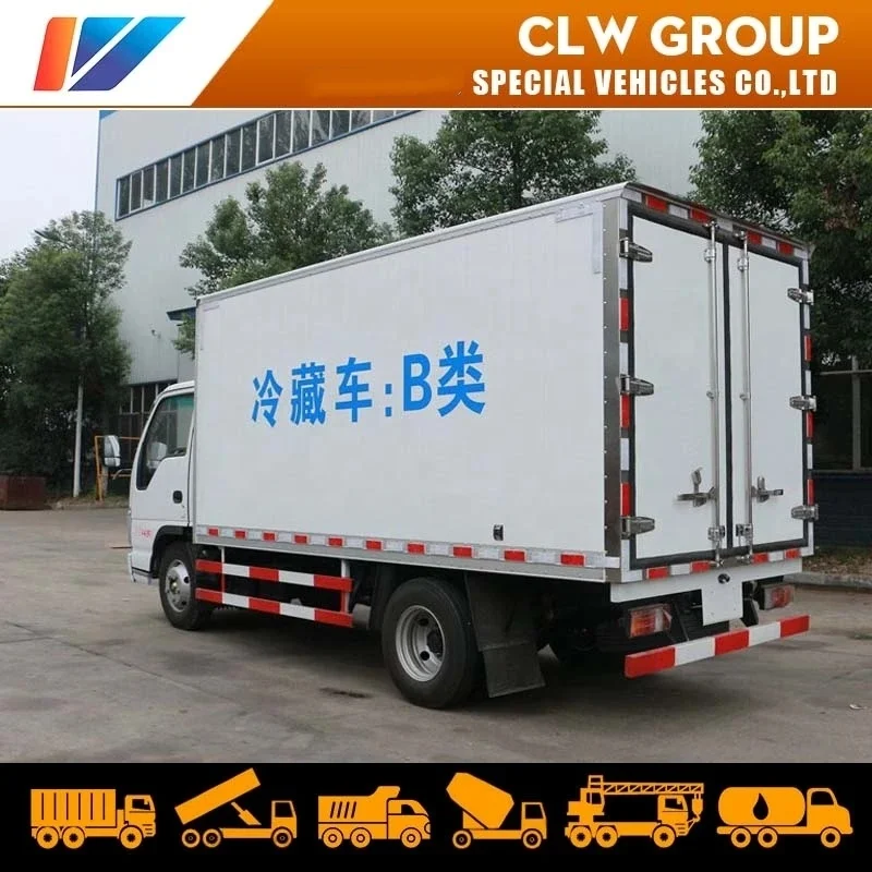 Japanese brand 5 Tons isuzu Freezer Truck 4.2 meters Fish Meat Transport Refrigerator Box Truck
