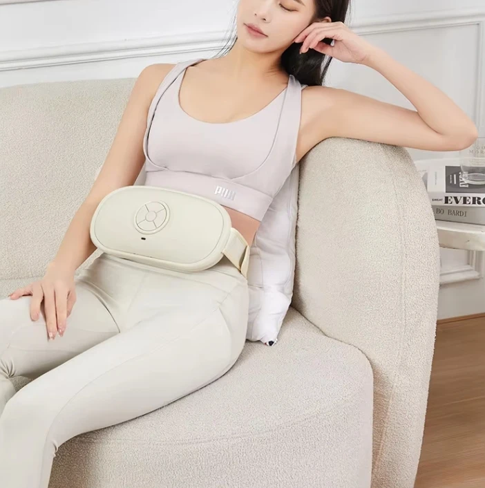 Rechargeable Warm Waist Belt For Lady Home Use Menstrual Heating Massage Period Pain Relief Portable Belly Massage Machine