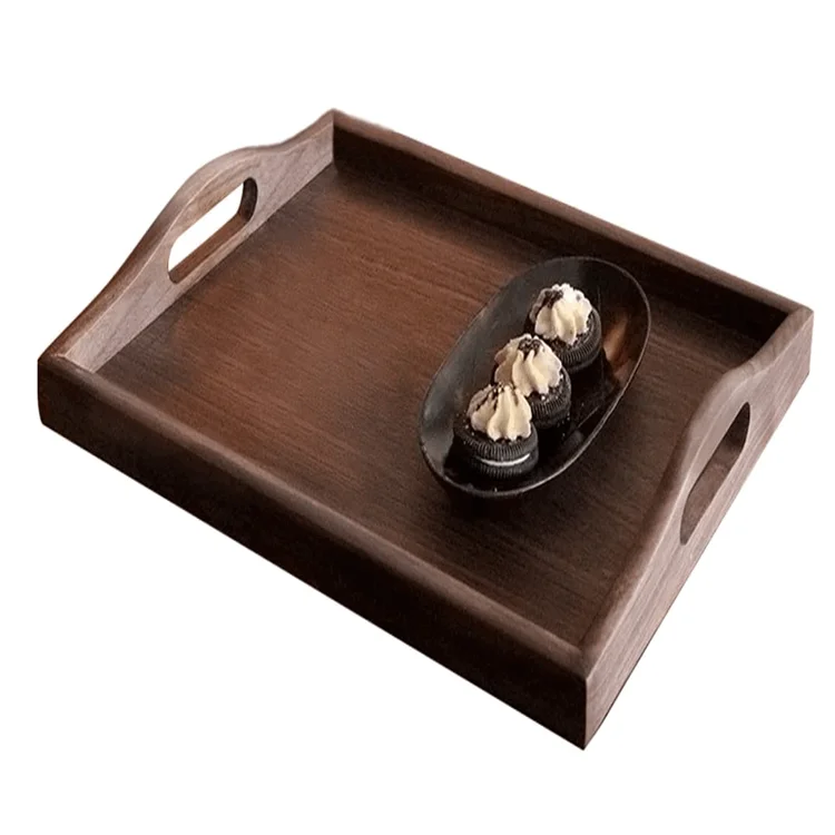 Vintage decorative platters decor durable walnut wholesale factory rustic wooden tray