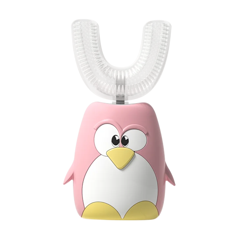 Электрическая зубная щетка U-типа с милым дизайном, детская зубная щетка в форме героя мультфильма для чистки зубов 360 дюйма