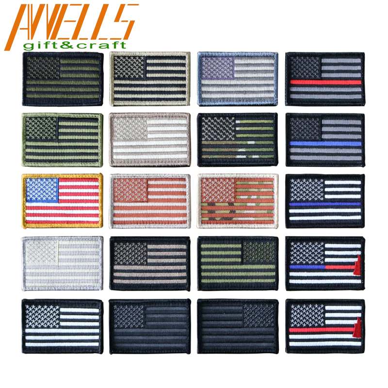 Tactical USA Flag Patches Forward Reversed  2x3 American Flag Uniform Emblem Patch  Loop Hook Fasteners Attach to Hats