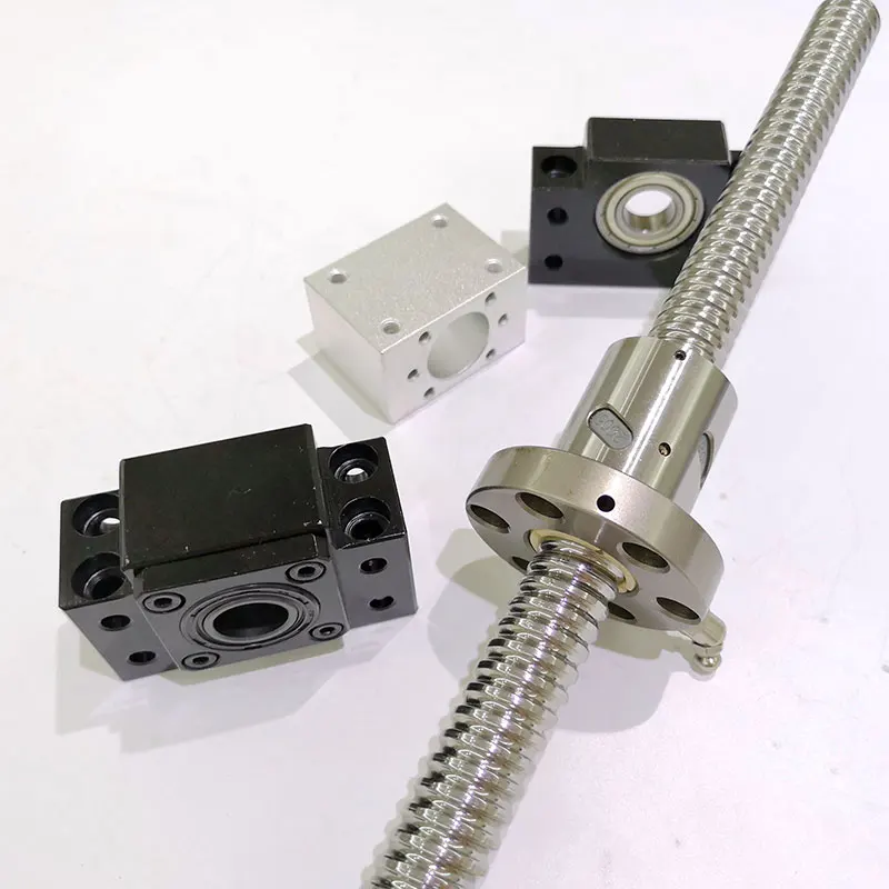 SFI2005 round flange nut c5 ground ballscrew 2500mm kits with ballscrew support bearing for cnc machines