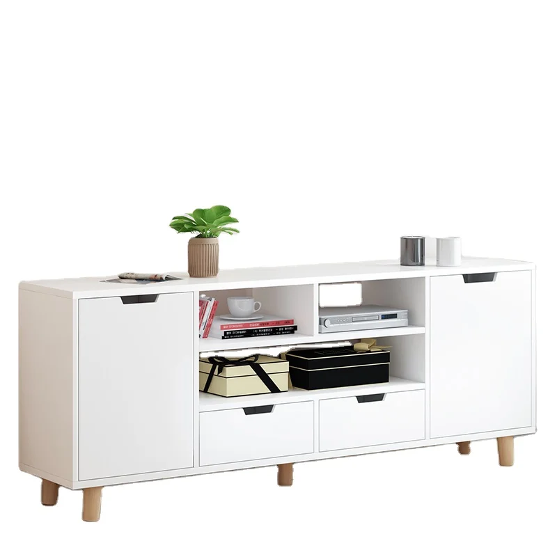 Современная Подставка для телевизора для гостиной, подставка с 2 ящиками и полками, деревянная подставка для телевизора, шкаф