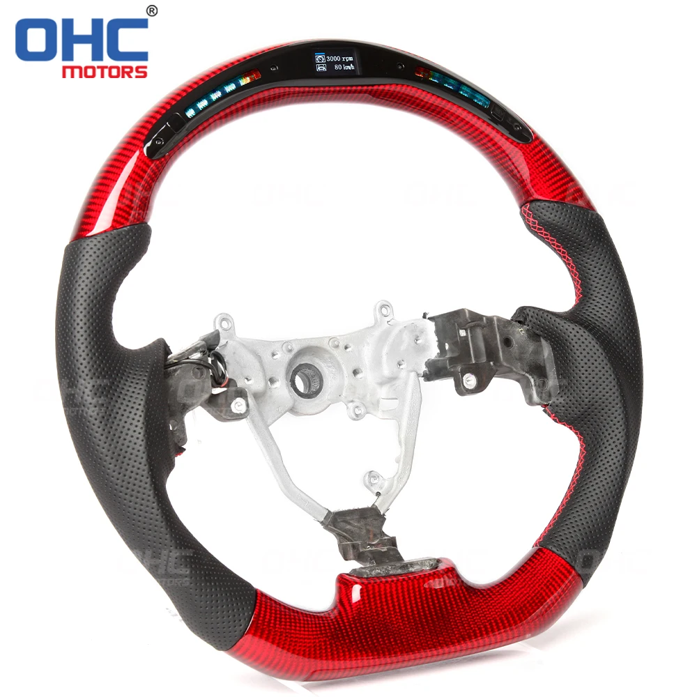 LED Racing OHC Steering Wheel For Lexus IS 250 IS350 is 350 ISF Red Carbon Fiber Steering Wheel