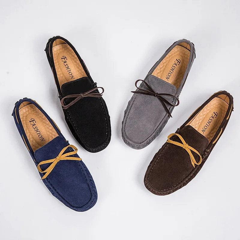 High Quality Luxury Slipper Suede Leather Men Half Shoes Summer Casual Styles Moccasin Boat Loafer Shoes For Men