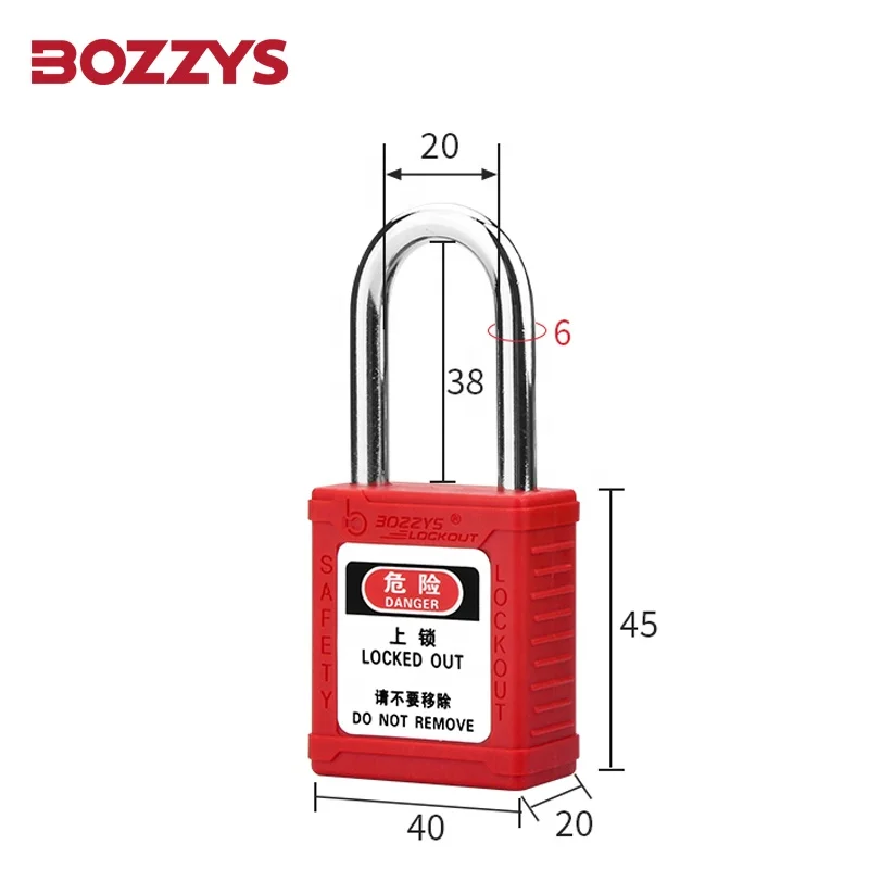 Keyed Alike 38MM Safety Padlocks with Custom Laser Coding and Label for Industrial Lockout-tagout Use on Conductive Areas