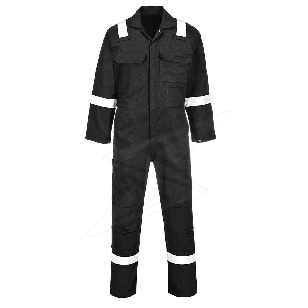 Factory custom cotton fabric anti -static work clothes workwear jumpsuit reflective flame retardant workwear