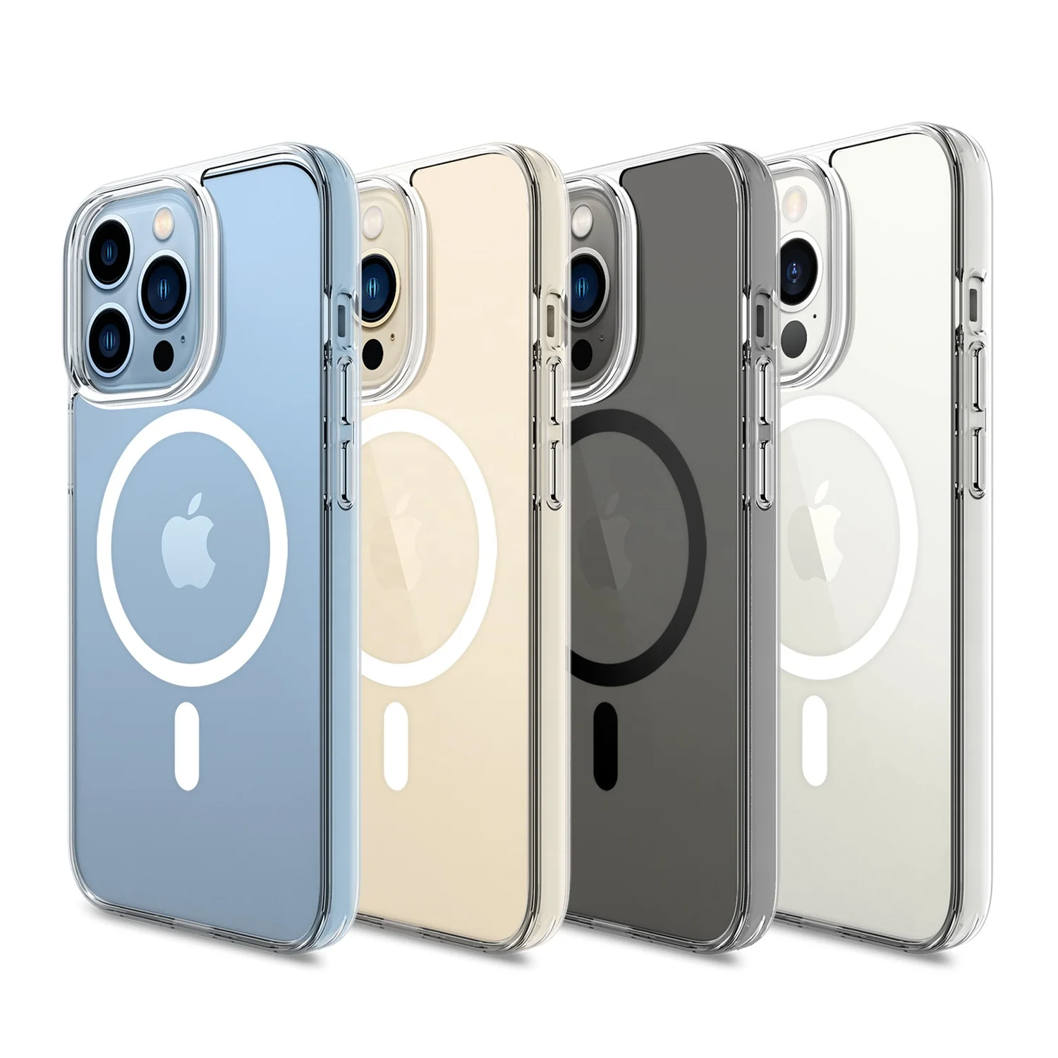 BSCI Beelan Transparent High Quality Shockproof Anti-scratch Mobile Phone Cover Tempered Magnetic Case for iPhone 13 12Pro 14Max