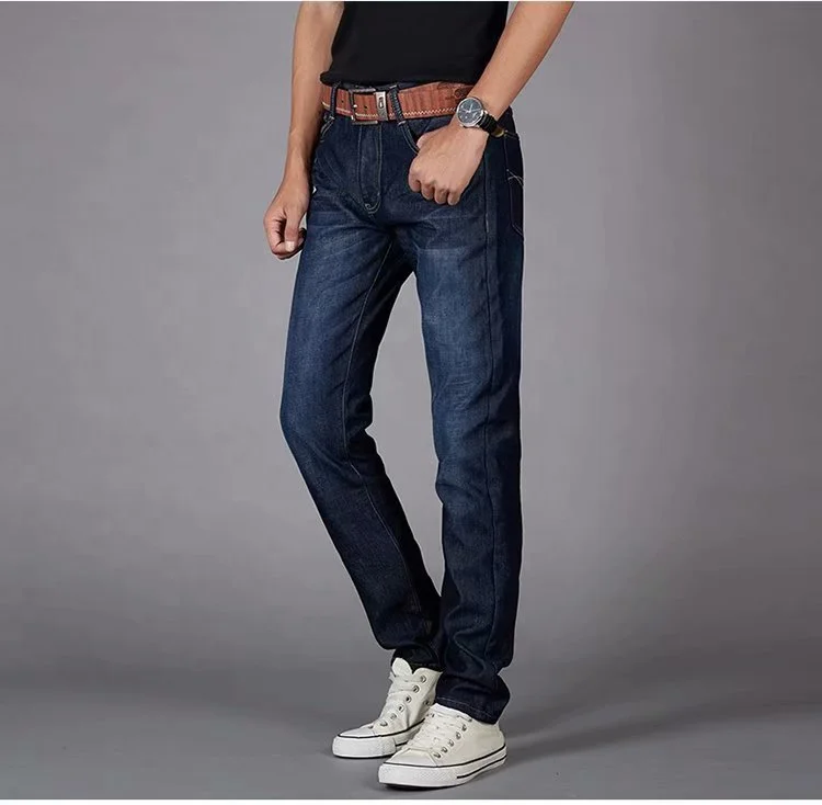 Прямые продажи с фабрики, мужские джинсы в стиле осени и зимы с флисовой подкладкой и толстыми прямыми свободными прямыми трубками, большой размер, теплые, повседневные