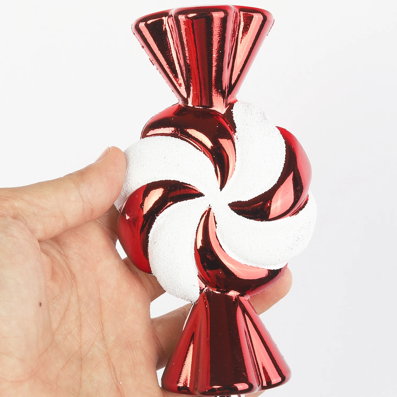 Hanging Glitter Candy Ornaments Christmas Tree Candy Peppermint Ornaments with Golden Ropes for Xmas Party Home Decorations