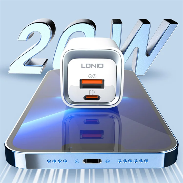 LDNIO A2318C Быстрая зарядка ЕС США штекер Mini Dual USB Автомобильное зарядное устройство адаптер зарядных устройств 20 Вт PD QC3.0 для Iphone мобильного