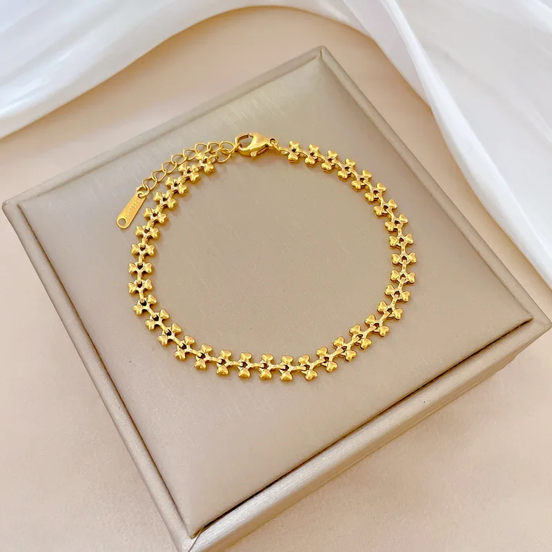 High Quality Stainless Steel Bracelets For Women Gold Color Geometry Cuban Link Chain Bracelets On the Hand Jewelry Gifts Trend