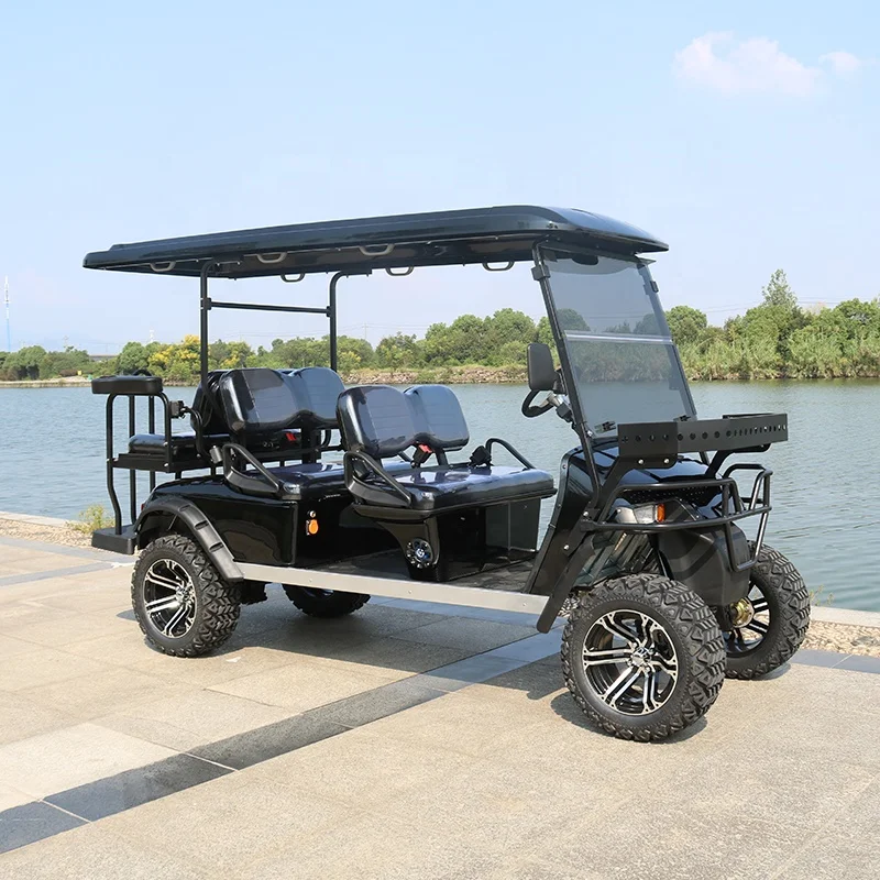 Electric 6 Passenger Hunting Golf Cart with Rain Cover