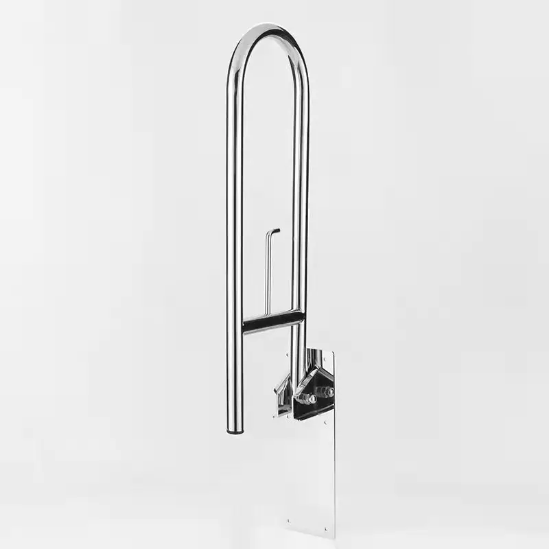 23.6 inches Stainless steel Toilet  Grab Bars for Elderly Disabled Flip-Up Bathroom Safety Rails with Paper Holder