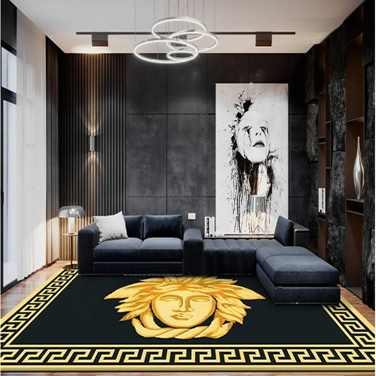 Оптовая продажа, коврик под заказ, золотистый черный напольный ковер с логотипом, по индивидуальной цене, высокое качество