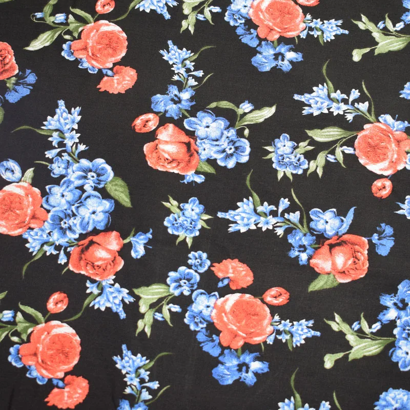 100% Spun Rayon Printed Dress Fabric Viscose Custom Printed Rayon Women Dress Fabric