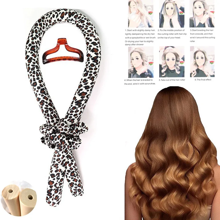 heatless curling rod headband Silk sleeping Hair Roller Wave No Heat Hair Curls scrunchies Hair Curler