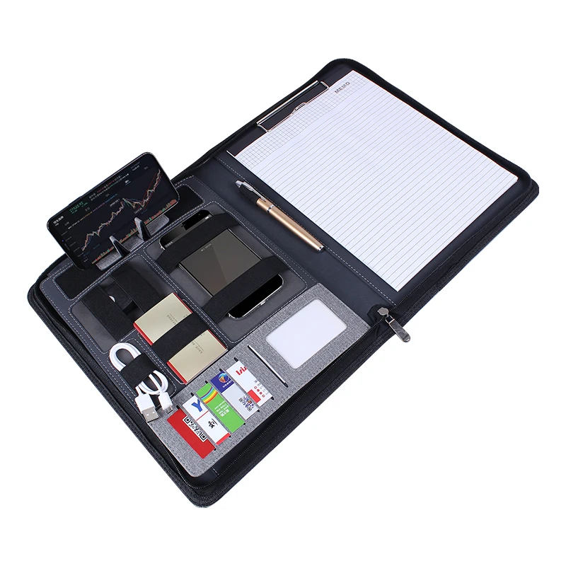 2021 Various Storage Function Power Bank 10000 MAH 8000 MAH  Leather Portfolio File folder