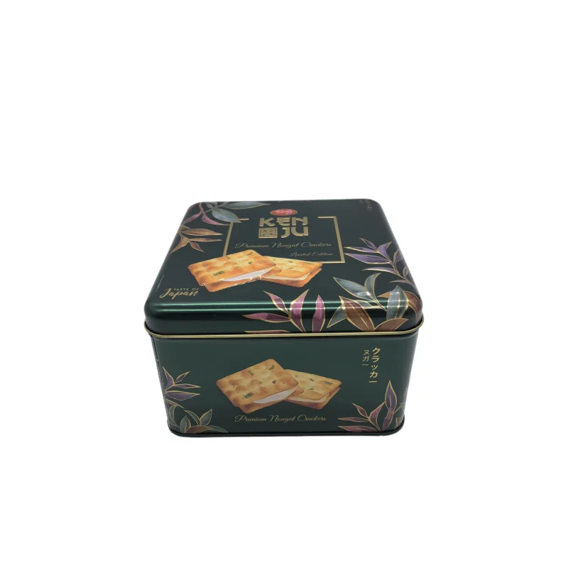 High quality square  shape bsicuit cookie tin box/ food grade  hot sales metal tin box