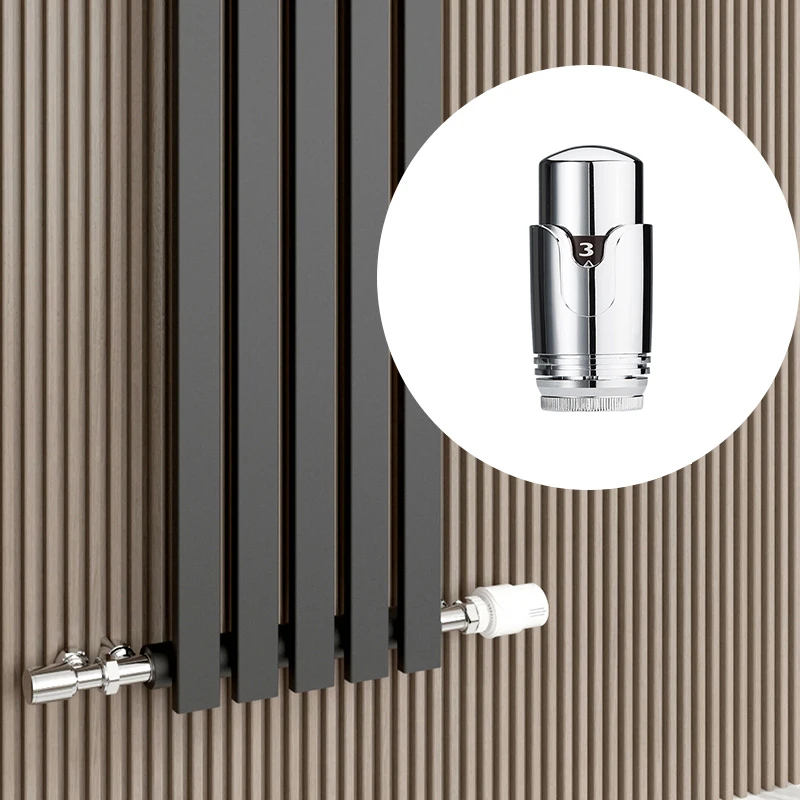 BAIYILUN Brass Chrome Temperature Control Thermostatic Head for Underfloor Heating