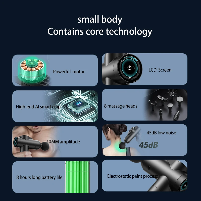 New High Quality Manufacturer USB C 6 Speed Handheld Professional Sports Electric Percussion Deep Tissue Muscle Massage Gun