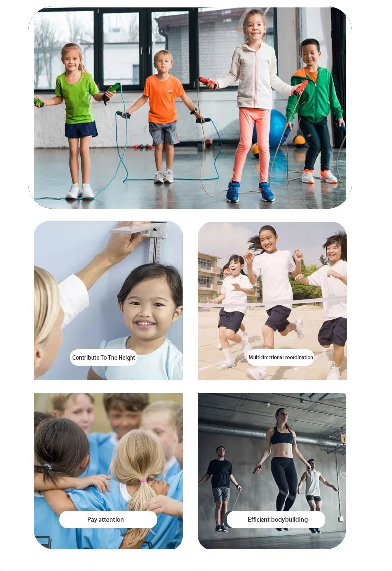 Beaded Jump Rope Rainbow Cord All White Segmented Long Handle Fitness Plastic Bead Jump Rope