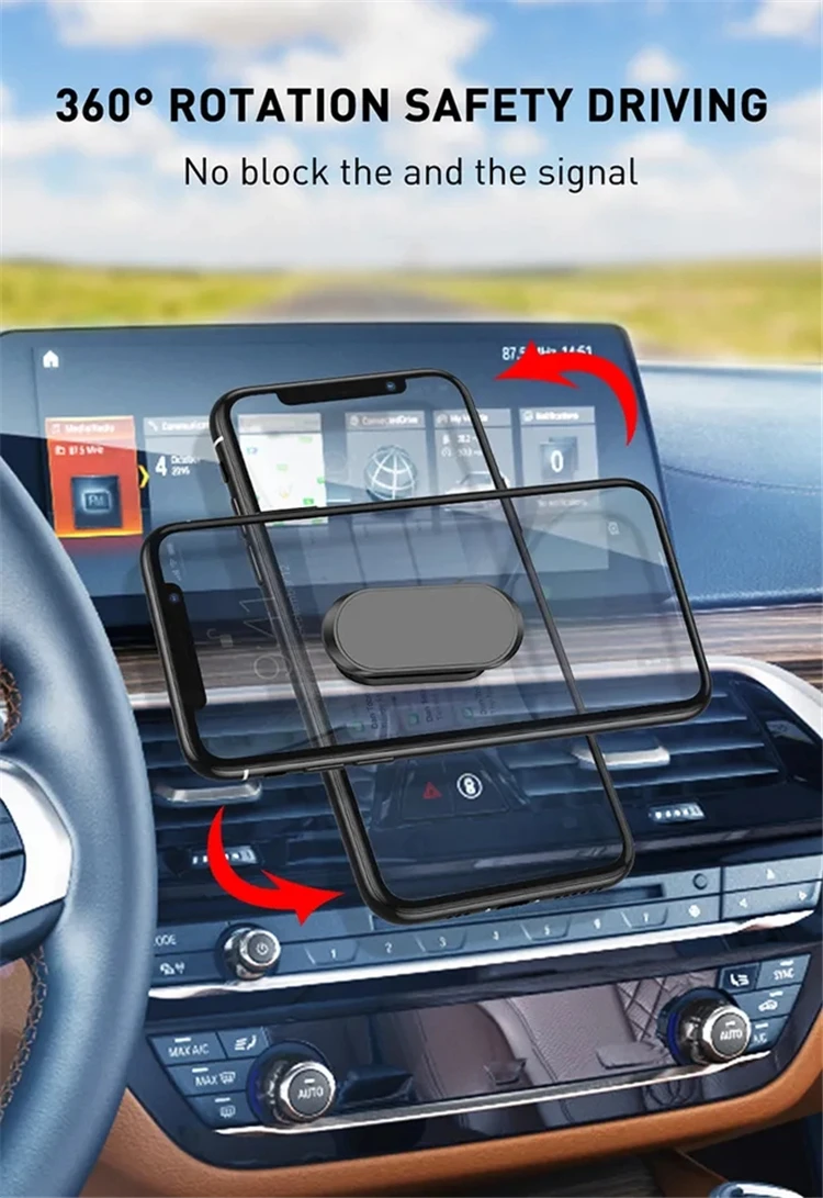 Trending products 2023 new arrivals Mini Magnetic mobile phone holders Rotatable Strip Shape 4 Strong Magnet Stand Car Mount