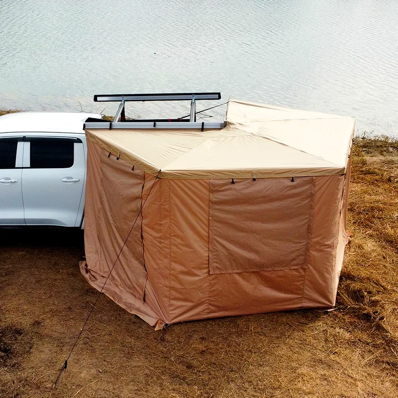 Outdoor Camping Car Side Awning Tent Retractable Sun Shelter Fan-Shaped Self driving Car Tent wall for Awnings