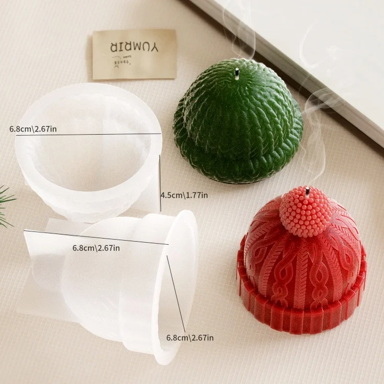 DLR1374 Заводская оптовая продажа плетеная шерстяная шляпа с узором в виде рыбьей кости ароматическая свеча силиконовая форма для производства