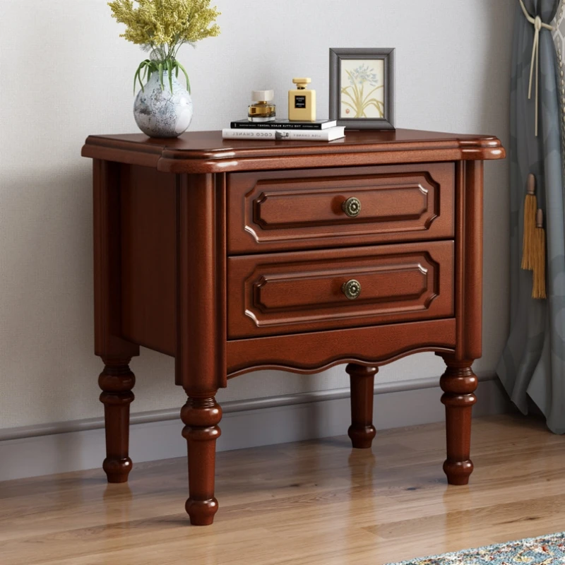 Customized American all -solid wood Antique and soft King bed Bedroom furniture set