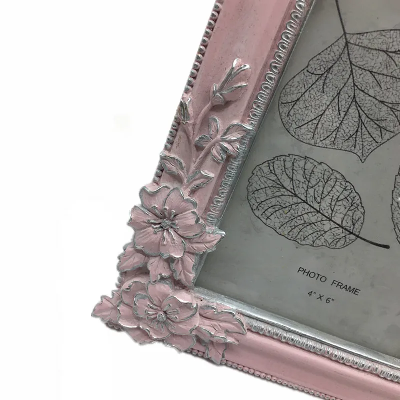4X6 Romantic Pink Floral Wedding Photo Picture Frame