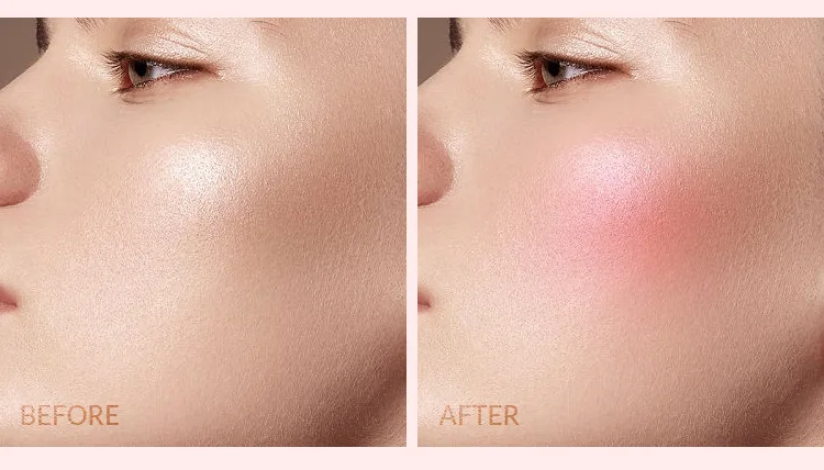 Gold Lid Bottle Vegan Face Cheek Blush liquid Cream Customize 7 Colors Velvet Mousse Blusher Cream