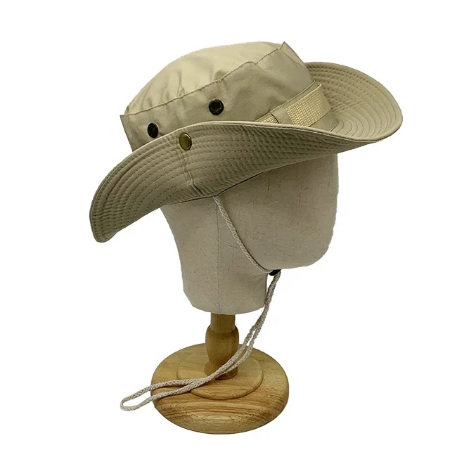 Hot selling dark green customised bucket hats with string fashionable safari hat outdoor caps hats man