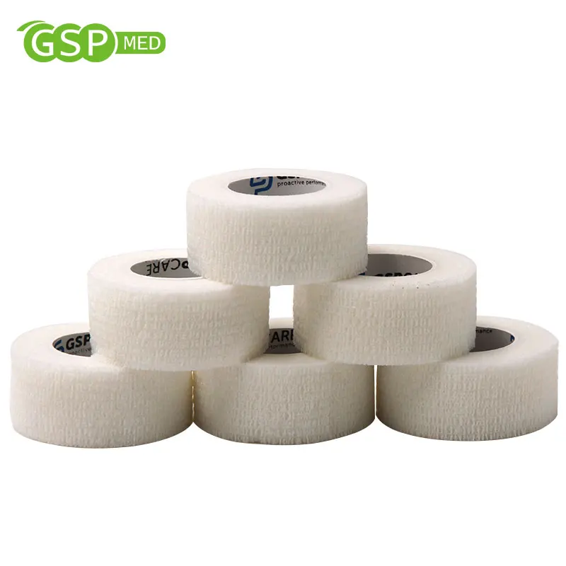 2.5cm*4.5m Latex Elastic Cohesive Bandage Tape White Skin Athletic Nonwoven Finger Tape Hand Taer Waterproof Adhesive Bandage