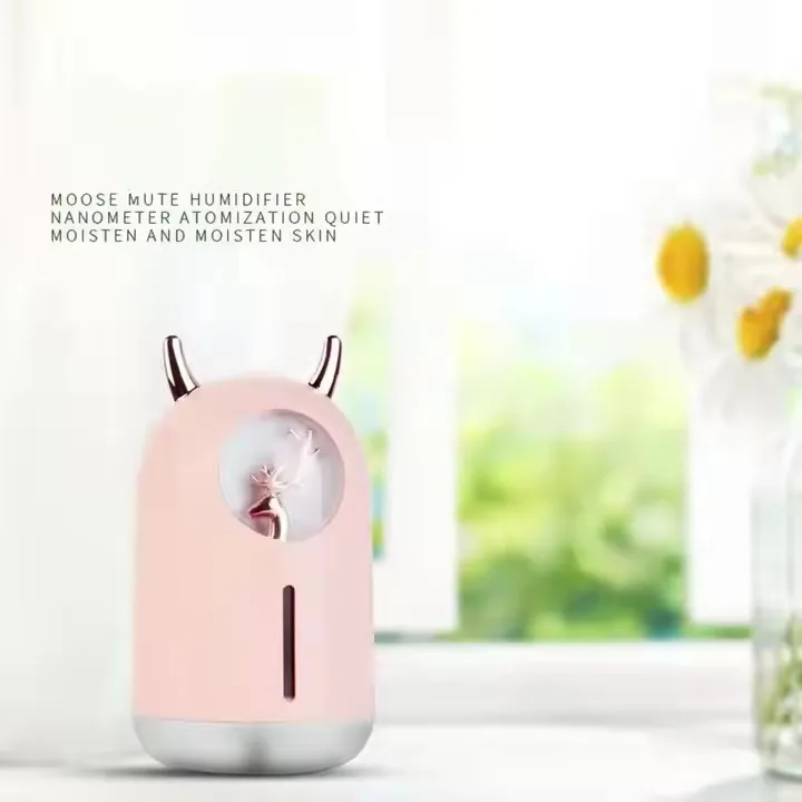 Deer / Unicorn Christmas Mini Ultrasonic Atomizer Usb Air Humidifier With Colorful Light