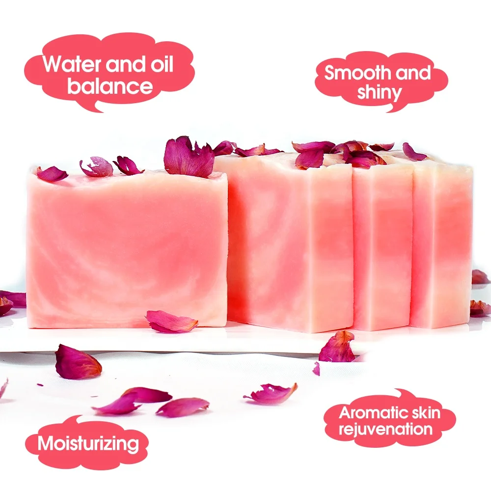 Оптовая продажа оптовая 100% чистый натуральный органический цветок контроль жирности увлажнение осветление уход за телом купальные лепестки роз мыло ручной