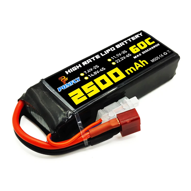 PONFLY 2S 3S 2500mAh 7 4 V 11 1 60C Deans T plug XT60 высокоразрядная липосадочная батарея для FPV гоночного дрона большой дальности