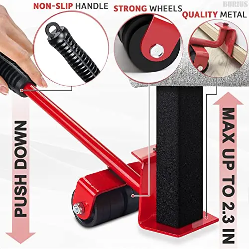 Professional Furniture Transport Lifter Tool Set Heavy Duty Stuffs Moving Hand Tools Set Furniture Mover Wheel Bar Roller Device