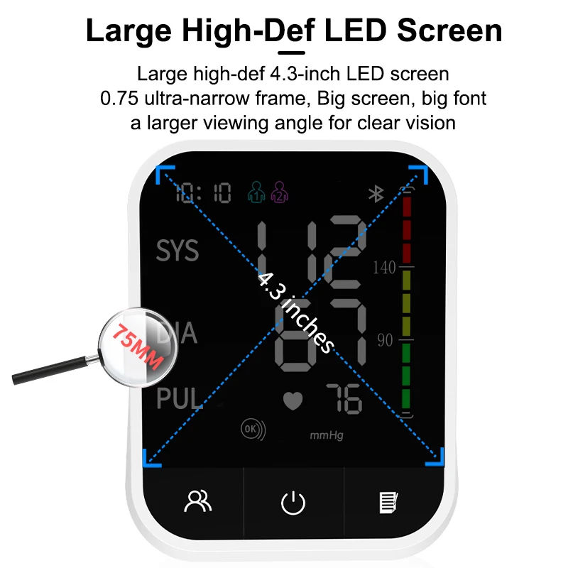 CE ISO Approved Medical Sphygmomanometer Brother BP Monitor Blood Pressure Machine Blue tooth Digital Blood Pressure Monitor