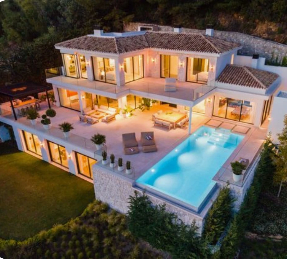 casa prefabricada de lujo 400m2 Dreamy Mdoern Luxury Prefabricated Villa Living House in Thailand Prefab Steel Pool House Villa