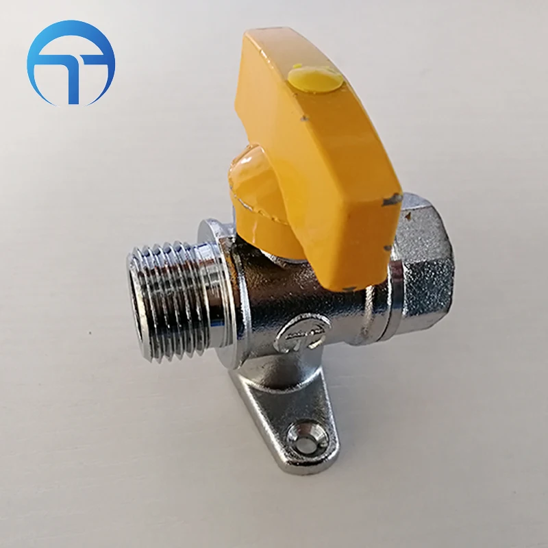 
Male brass ball valve with base for gas pipeline 