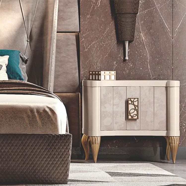 Soft modern upholstered bed in fabric interior design master bedroom furniture bed set with nightstand