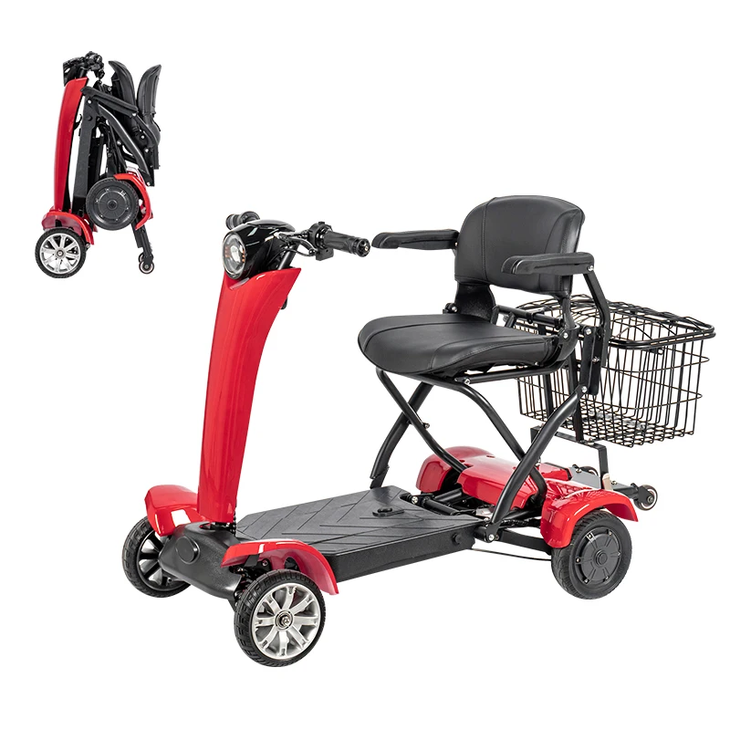 2024 New Hot Sale Wholesale  Disabled and Handicapped  4 Wheels Elderly Electric Scooter Portable Folding Travel  Scooter