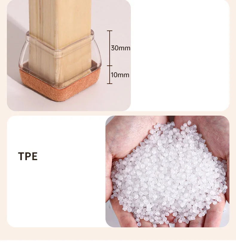 Chair leg floor protectors with felt furniture pads chair glides feet square furniture silicone protection cover