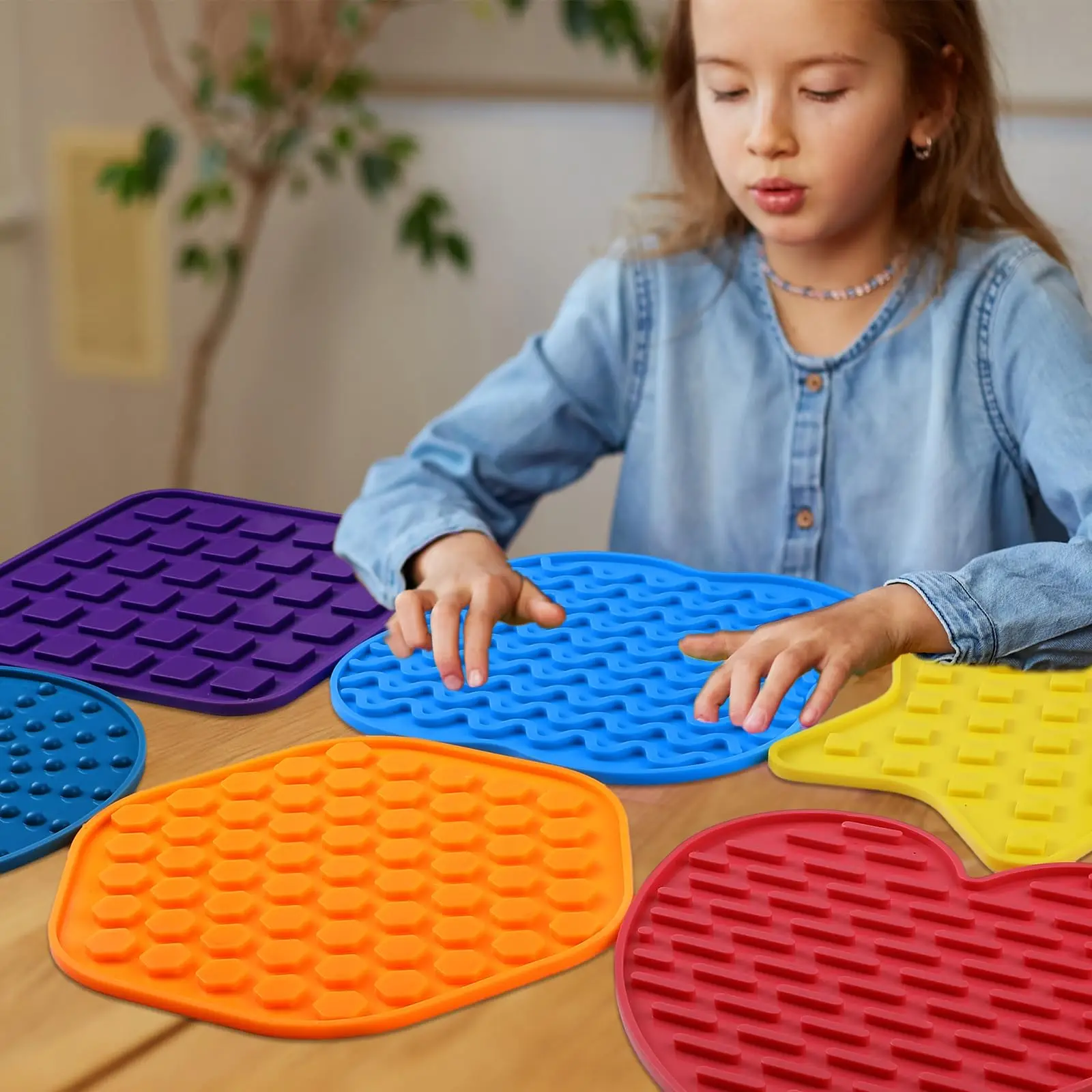 12Pcs Matching Game Sensory Discs Sensory Circles Silicone Mat Tactile Stimulation for Calming Sensory Play