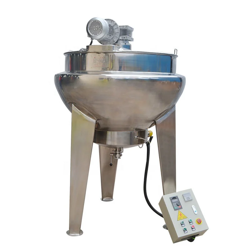 Wholesales stainless steel 500L electric heating jacketed kettle food sauce processing vertical cooking machine
